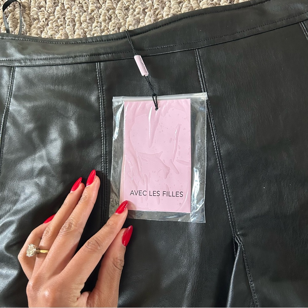 Vegan Leather Mini Skirt - Picture 2 of 3